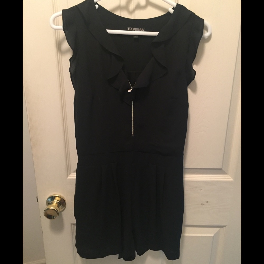 Black Romper with Ruffles